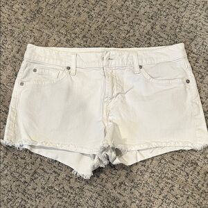 7 For All Mankind White Jean Shorts